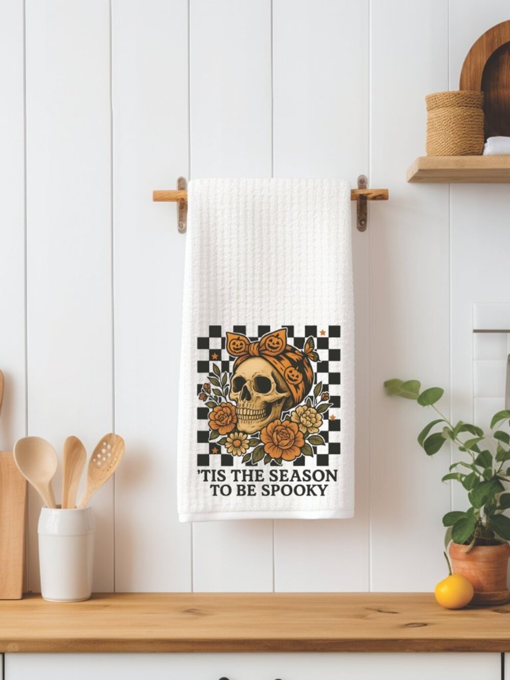 Tis The Season To Be Spooky Halloween Decorative Kitchen Tea Towel